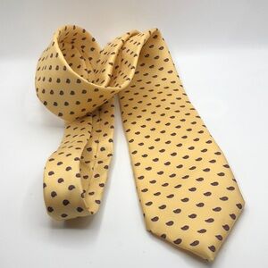 Resilio Silk Tie Slim Paisley Pattern Yellow